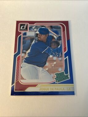 2026 Donruss Josue De Paula RED and BLUE FOIL RATED PROSPECT DODGERS